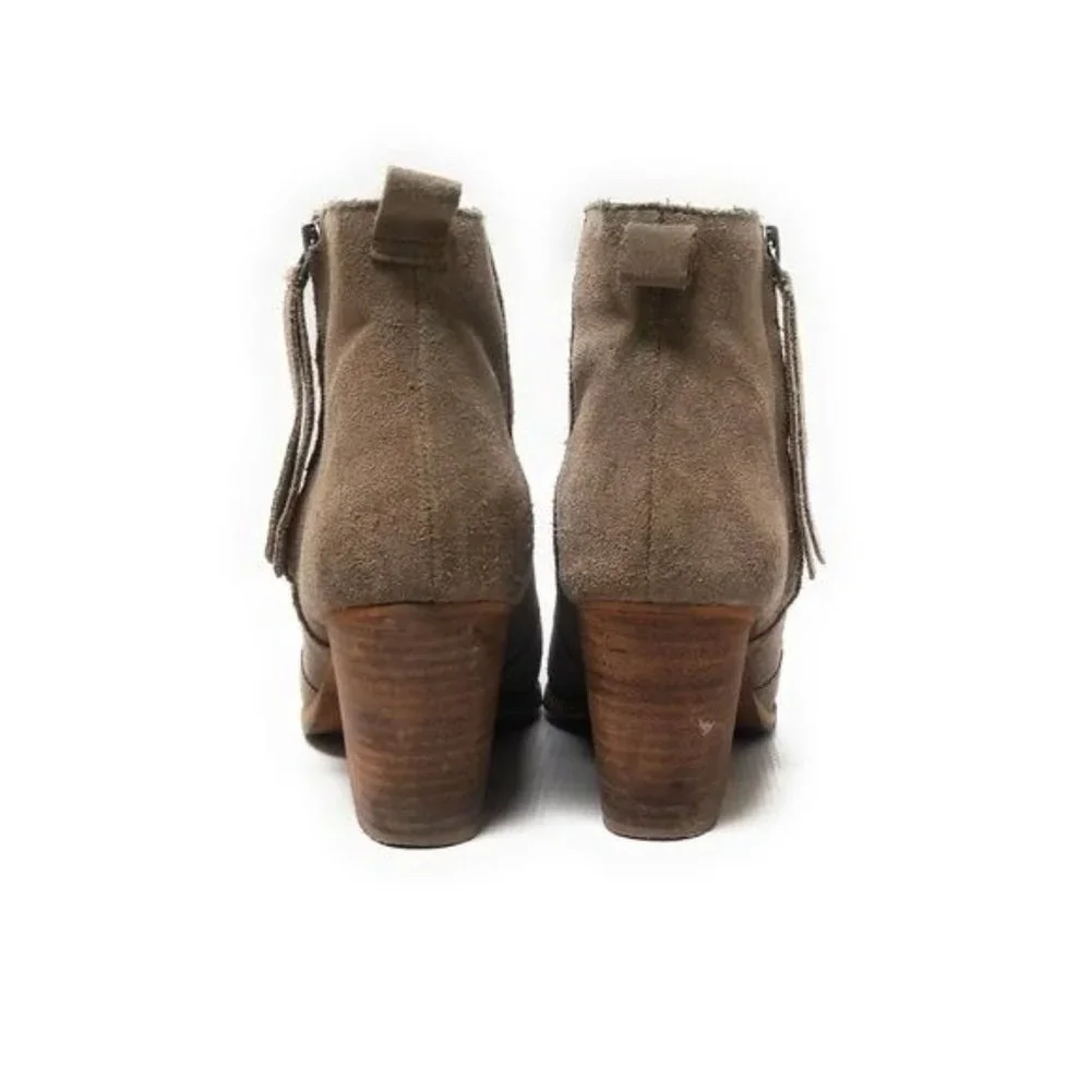 Crown‎ Vintage Lane Suede Ankle Booties in Brown Womens Size 7.5